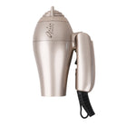 Aria Mini Blowdryer - Brushed Gold -Dual Styling Attachments: Includes a mini diffuser for natural curls and a concentrator nozzle for sleek, straight styles
