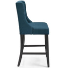 Modway Baronet Upholstered Fabric Counter Bar Stool - Azure - Set of 2-Sinuous Spring Support
