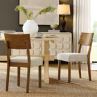 Modway Pax Wood Dining Side Chairs - Acorn/Heathered Weave Light Beige - 2 Pack-Dense Foam Padding