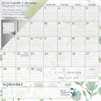 DateWorks 2026 16-Month Family Magnetic Wall Calendar - 12" x 12" - Whisper Song - English-12.00" x 12.00"