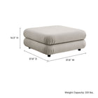 Modway Jubilee Modular Performance Velvet Ottoman - Almond-Stain-Resistant Performance Velvet