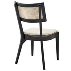 Modway Caledonia Fabric Upholstered Wood Dining Chair - Black/Beige - 2 Pack-8