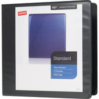 Staples Standard View Binder with D-Rings - 3" - Black-Slant rings have a high page capacity compared to same size round rings