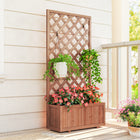 Outsunny Raised Garden Bed - 2.4' x 1' x 4.9' - Orange-Back net board offers lots of growing space for plants, such as grapes, creepers, etc 
