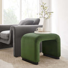 Modway - Koda Performance Velvet Tabouret en cascade - Vert mousse noire-Tissu résistant aux taches