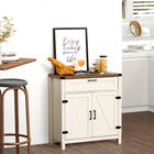 HOMCOM 29.9" L Sideboard Buffet Cabinet for Farmhouse Kitchen - White-Can be placed in your kitchen, dining room, living room, or entryway
