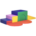 Qaba - Blocs d’escalade en mousse pour tout-petits, jeu doux - multicolore - ensemble de 7-Comprend différents blocs en mousse pour stimuler l’imagination et la créativité 