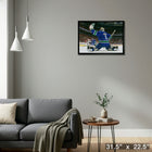 Roberto Luongo Canucks Glove Save - Framed Canvas - 31" x 22"-Ready to hang - arrives fully assembled