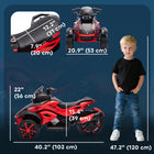 Qaba 12V 4 Wheeler, Battery Powered Kids ATV - Red-Bright LED lights and music with USB port create an immersive experience 