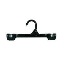 Eddie's - Cintres inférieurs de 10" avec clips de poussée et crochet en plastique - Noir - 200/paquet-Suspension inférieure avec pinces de poussée et crochet en plastique