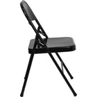 Flash Furniture HERCULES Series Triple Braced & Double-Hinged Black Metal Folding Chair-Double-Hinged