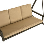 Outsunny - chaise balançoire de patio 3 places avec auvent réglable, coussins amovibles et cadre en acier-Les assises en maille respirante sèchent rapidement
