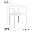 Flash Furniture - Chaise de café empilable en plastique blanc de la série HERCULES, capacité de 1000 lb-Quantité de pile: 5