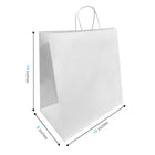 Reliabag - Sac En Papier Avec poignees Torsadees, Blanc, 14 po L X 8 po P X 14 po H, Paquet De 100-Poignees renforcees en ficelle torsadee