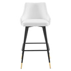Modway Adorn Performance Velvet Bar Stool - White - Set of 2-Chair Weight Capacity: 300 lb