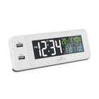 Marathon Watch Fast Charging Dual USB Alarm Clock - White-Digital display - large color led displays time and date, along with the ability to adjust the brightness dimmer