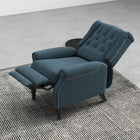HOMCOM Manual Reclining Sofa with Armrests for Living Room - Blue-Solid wooden legs and steel frame make it robust enough