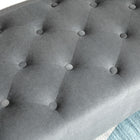 HOMCOM Upholstered Storage Ottoman Bench with Armrests - Grey-Colour: Grey