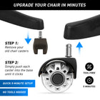 MotionGrey Office Chair Dual Caster Wheels -Auto- Roller Blade, Ergonomic Swift Wheels, Swivel Gaming Office Chair Support for Safe Rolling on All Floor Surface (Set of 5)-4
