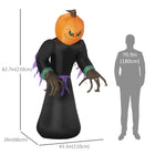 HOMCOM 6.9' Inflatable Pumpkin Reaper Ghost Halloween Decoration-Waterproof polyester cloth (rated IP44) is suited for indoor and outdoor use