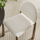 Modway Hayley Upholstered Fabric Dining Side Chair - Brass Cream-Adjustable Non-Marking Floor Glides