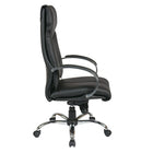 Fauteuil de direction en cuir ProLine Deluxe avec dossier élevé, noir-Siège anatomique et dossier avec soutien lombaire intégré