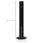 HOMCOM 46" H Freestanding Tower Fan for Home with Oscillating and 12H Timer - Black-LED sensor panel, control panel controls on/off, speed, modes, swing, timer 