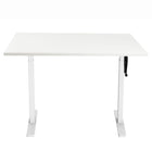 Ezywork - Bureau assis-debout réglable en hauteur manuellement - Structure et plateau blancs-Plateau de table d'une seule pièce 48" x 24" (120 cm x 60 cm)