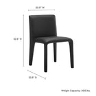 Modway Rhodes Vegan Leather Upholstered Dining Chair - Black-Padded Seat and Backrest