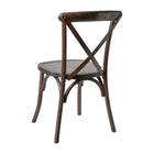 Flash Furniture - Chaise empilable en bois d'acajou à dossier en croix de la série HERCULES-Siège et cadre en bois de frêne