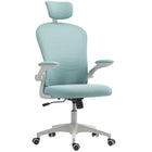 Vinsetto Mesh Office Chair with Headrest and 4D Lumbar Support - Light Green-Take a break and stretch out with a tilt function