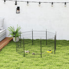 PawHut 8 Panels Dog Playpen Pet Playpen Dog Fence Folding 23.6" High - Black-Rust-resistant powder-coated steel makes it suitable for the living room or yard