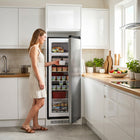 HOMCOM Compact Upright Freezer for Home - 7.0 cu. ft. - Silver-High-efficiency compressor delivers rapid cooling for food freshness