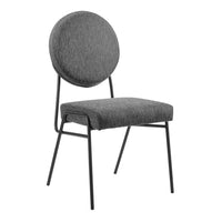 Modway Craft Upholstered Fabric Dining Side Chairs - Black/Charcoal-Mid-Century Modern Dining Chair