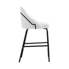 Manhattan Comfort Gracie 22" Modern Leatherette Upholstered Counter Stool - White and Black - 3 Pack-Seat Height: 26 in