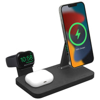 mophie - Snap+ support 3-en-1 avec BYO montre - Noir-Rechargez tout avec le support de charge sans fil snap+ 3-en-1