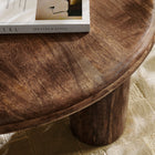 Modway Mavina Round Mango Wood Coffee Table - Walnut-Non-Marking Felt Pads