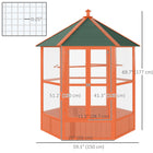 PawHut - Cage pour perroquet en bois d’extérieur 70 po H, avec toit en asphalte résistant à l’eau - brun-Équipé de deux grandes portes avant pour un accès facile 