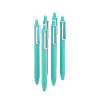 Poppin Gel Luxe Pens Retractable – 0.7mm – Blue Ink – 6 Pack-Poppin's Aqua Retractable Pens matches perfectly with all Aqua Poppin products