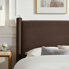 Modway Rael Performance Velvet Queen Platform Bed - Chocolate Brown-Padded Headboard and Footboard