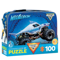 Eurographics Monster Jam Lunch Bag Megalodon Puzzle - 100 Pieces Set-Recycled board