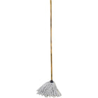 Globe - 12 oz vadrouille de yacht synthétique avec manche en bois de 54 po, paquet de 6 (4016)-Fixez solidement à une poignée en bois dur par un connecteur Plasmetal