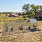 PawHut - poulailler en métal cage pour petits animaux - 168,5 po x 42,1 po x 43,7 po - gris-Structure métallique résistante à la rouille avec des verrous à gravité assurant stabilité et protection contre les prédateurs 

