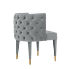 Manhattan Comfort Maya 24.02" Modern Velvet Upholstered Dining Chair - Grey - Set of 2-Commercial Grade Tested with Weight Capacity of 330 lb