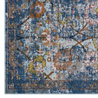Modway Minu Distressed Floral Lattice Area Rug - 8 ft W x 10 ft L - Blue Grey Yellow/Orange-100% Polypropylene