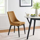 Modway Viscount Accent Performance Velvet Dining Chairs - Cognac - 2 Pack-Non-Marking Foot Caps