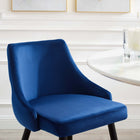 Modway Adorn Performance Velvet Bar Stool - Navy-Durable Stain-Resistant Fabric
