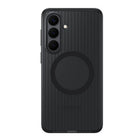 Samsung Galaxy S26+ Rugged Magnet Case - Black-Raised edges protect the screen and camera, while grooved sides enhance grip. A padded inner layer adds cushioning for comfort in use