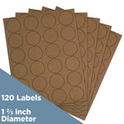 JAM Paper Round Circle Label Sticker Seals, 1 2/3 inch diameter, Brown Kraft, 240 Pack (3147612192g)-Size: 1.66"