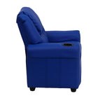 Flash Furniture – Fauteuil inclinable pour enfants en vinyle contemporain avec porte-gobelet et appuie-tête, bleu-Mousse ignifuge CA117